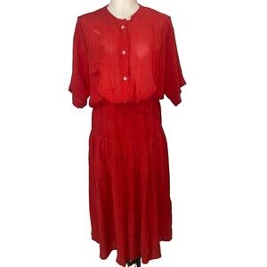 Elegant Red Women's Skirt Set